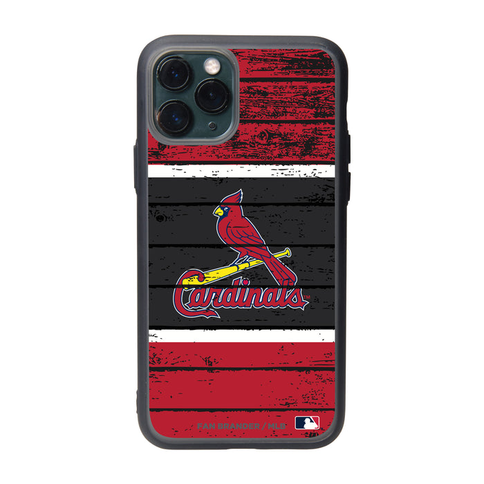 Fan Brander Slate series Phone case with St. Louis Cardinals Primary Logo on Wood Design