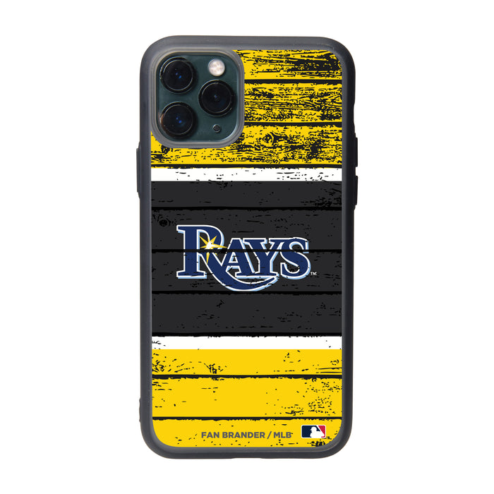 Fan Brander Slate series Phone case with Tampa Bay Rays Primary Logo on Wood Design