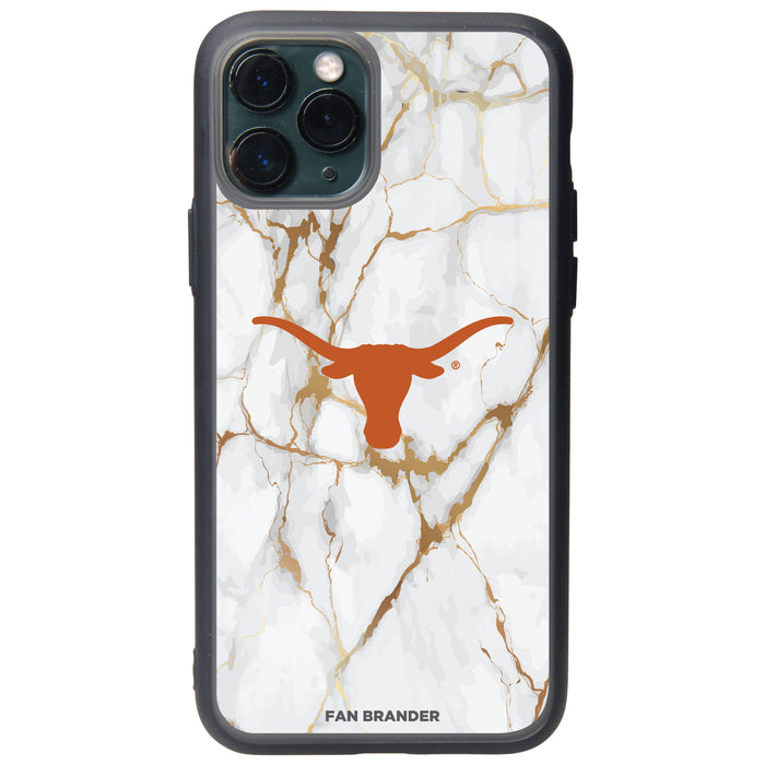Fan Brander Slate series Phone case with Texas Longhorns  White Marble Design