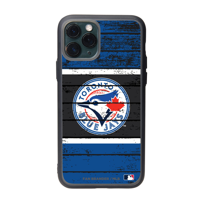 Fan Brander Slate series Phone case with Toronto Blue Jays Primary Logo on Wood Design