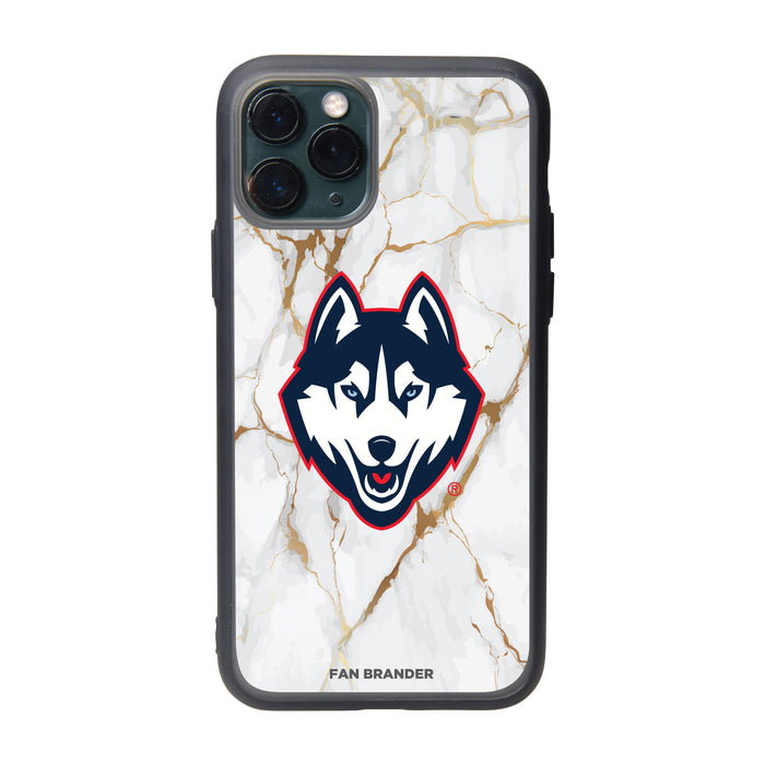 Fan Brander Slate series Phone case with Uconn Huskies White Marble Design