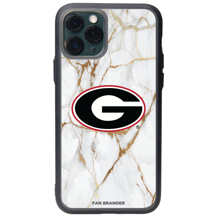 Fan Brander Slate series Phone case with Georgia Bulldogs White Marble Design