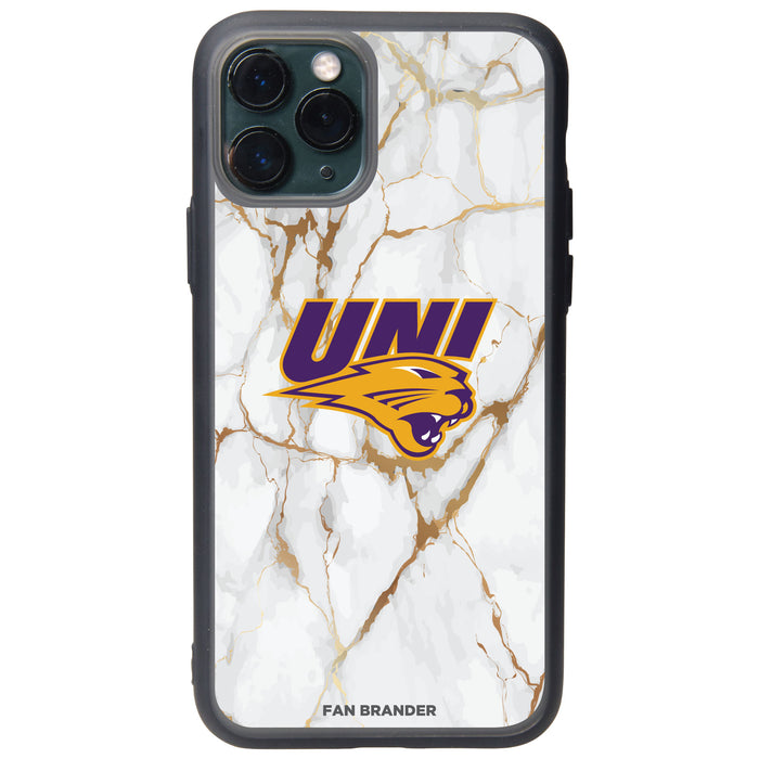 Fan Brander Slate series Phone case with Northern Iowa Panthers White Marble Design