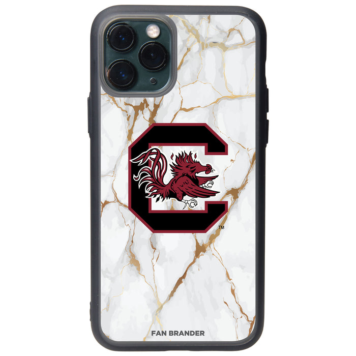 Fan Brander Slate series Phone case with South Carolina Gamecocks White Marble Design