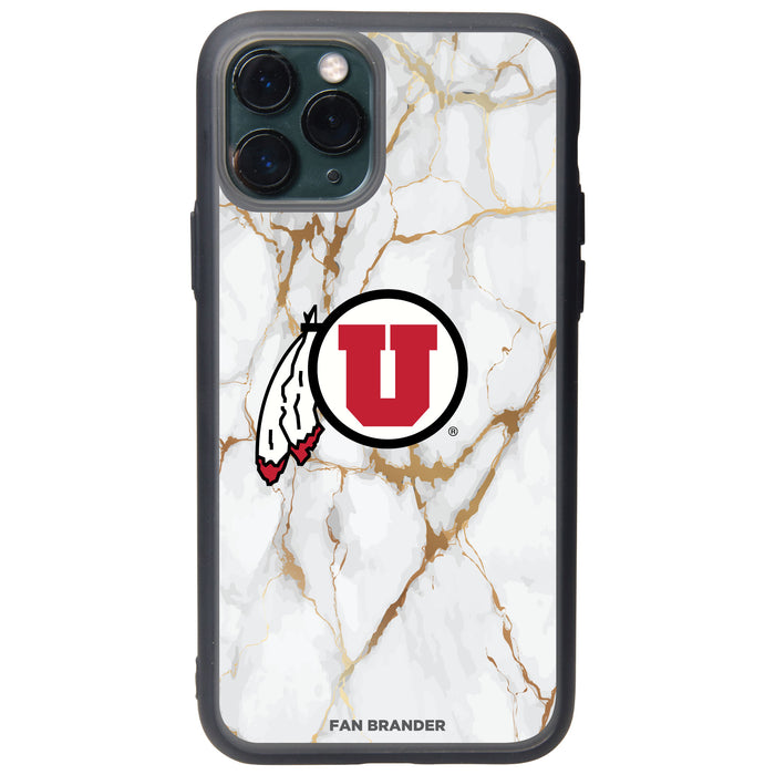 Fan Brander Slate series Phone case with Utah Utes White Marble Design
