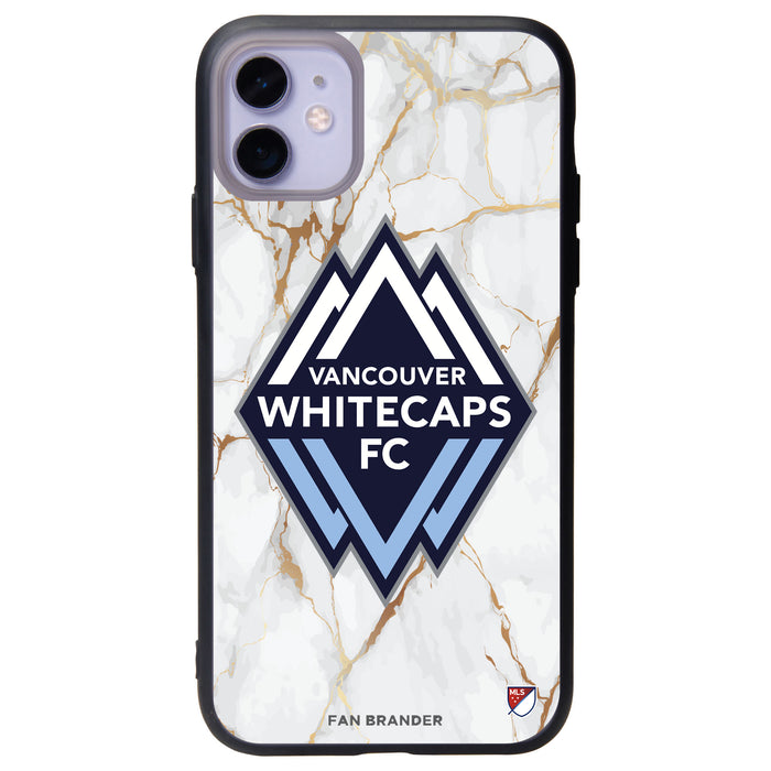 Fan Brander Slate series Phone case with Vancouver Whitecaps FC White Marble Background