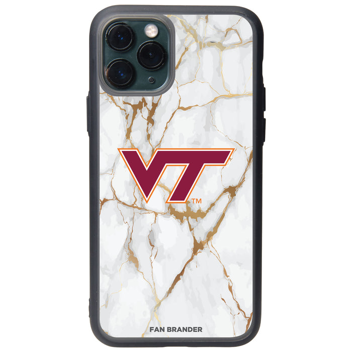 Fan Brander Slate series Phone case with Virginia Tech Hokies White Marble Design