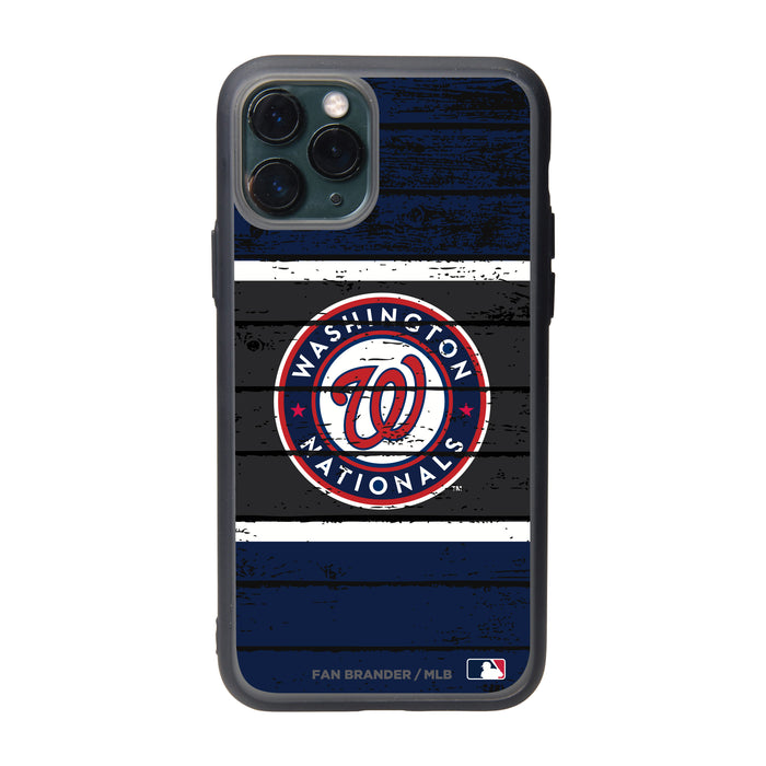 Fan Brander Slate series Phone case with Washington Nationals Primary Logo on Wood Design