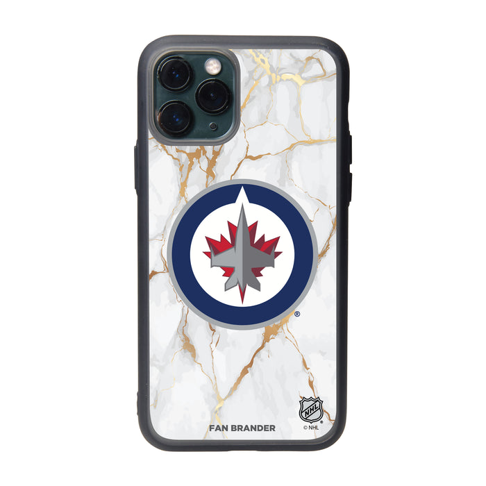Fan Brander Slate series Phone case with Winnipeg Jets White Marble Design