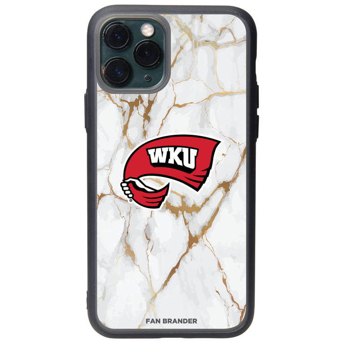 Fan Brander Slate series Phone case with Western Kentucky Hilltoppers White Marble Design