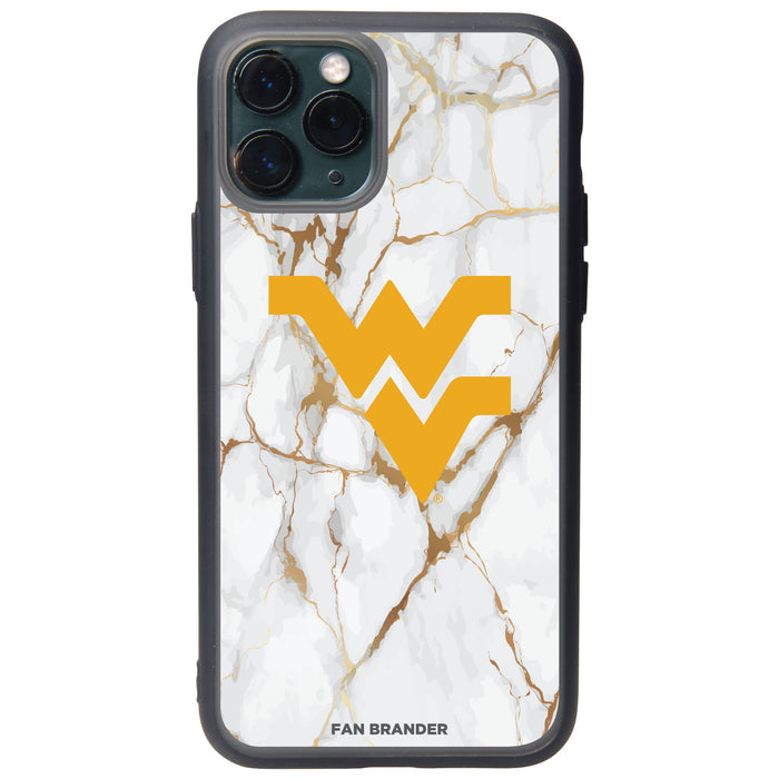 Fan Brander Slate series Phone case with West Virginia Mountaineers White Marble Design