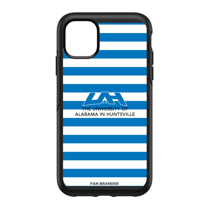 OtterBox Black Phone case with UAH Chargers Primary Logo and Striped Design