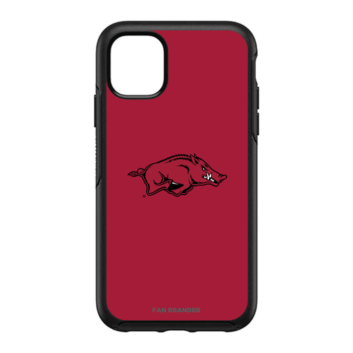 OtterBox Black Phone case with Arkansas Razorbacks Primary Logo with Team Background
