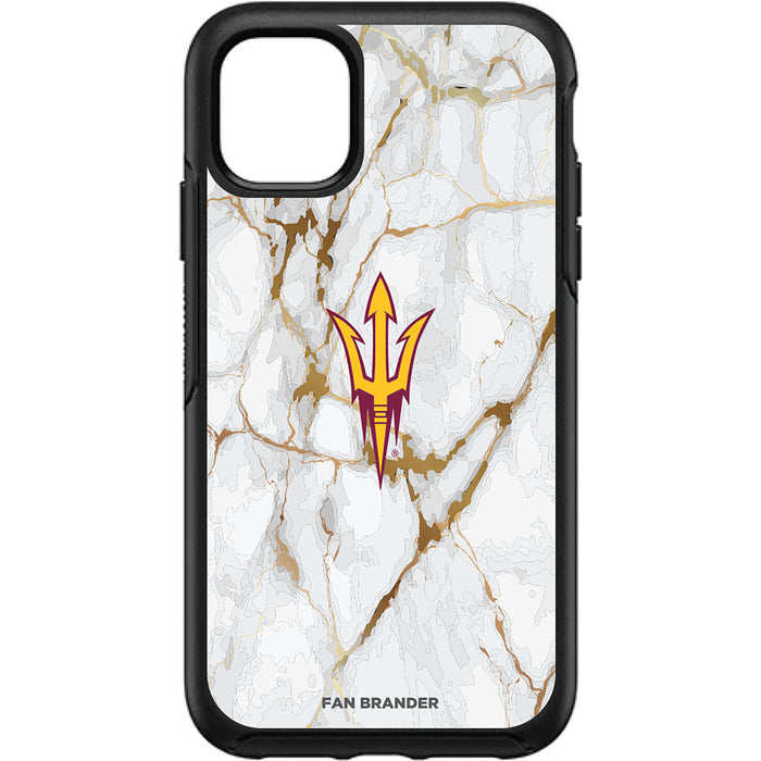 OtterBox Black Phone case with Arizona State Sun Devils White Marble Background