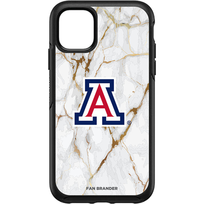 OtterBox Black Phone case with Arizona Wildcats Tide White Marble Background