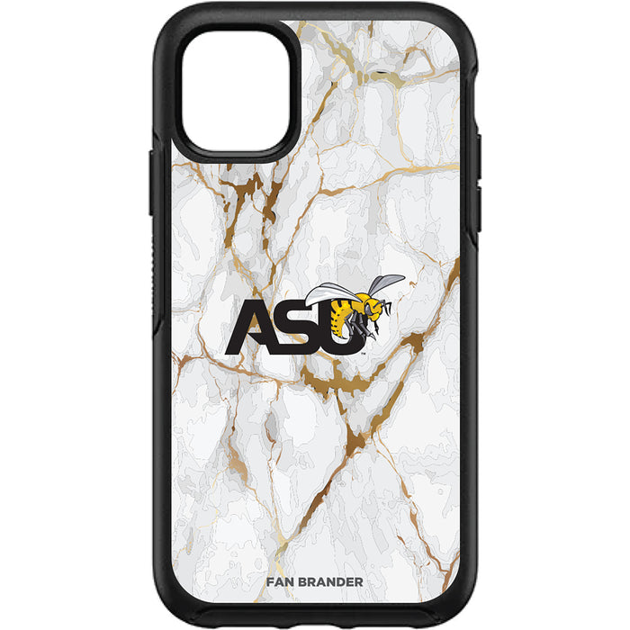 OtterBox Black Phone case with Alabama State Hornets White Marble Background