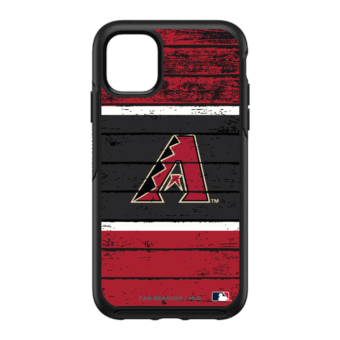 OtterBox Black Phone case with Arizona Diamondbacks Primary Logo on Wood Design