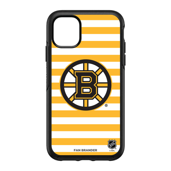 OtterBox Black Phone case with Boston Bruins Primary Logo and Striped Design