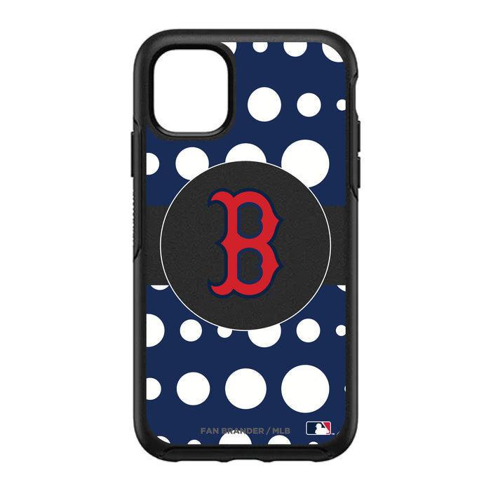 OtterBox Black Phone case with Boston Red Sox Primary Logo and Polka Dots Design