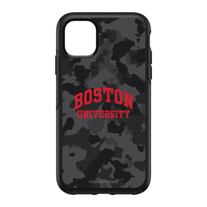 OtterBox Black Phone case with Boston University Urban Camo Background