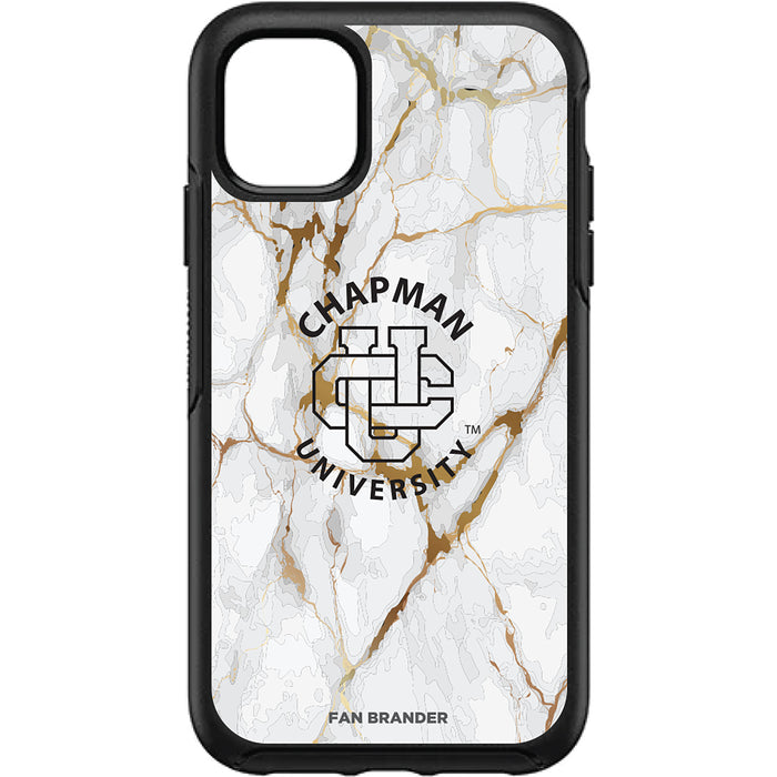 OtterBox Black Phone case with Chapman Univ Panthers Tide White Marble Background