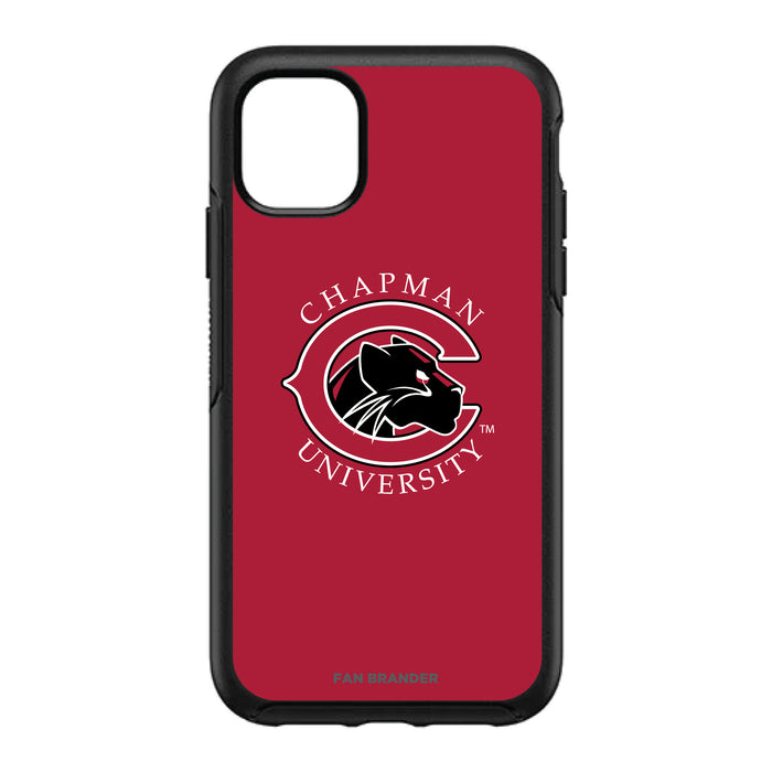 OtterBox Black Phone case with Chapman Univ Panthers Primary Logo with Team Background