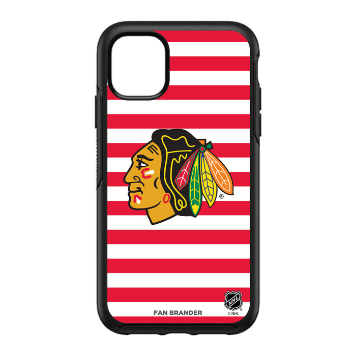 OtterBox Black Phone case with Chicago Blackhawks Stripes