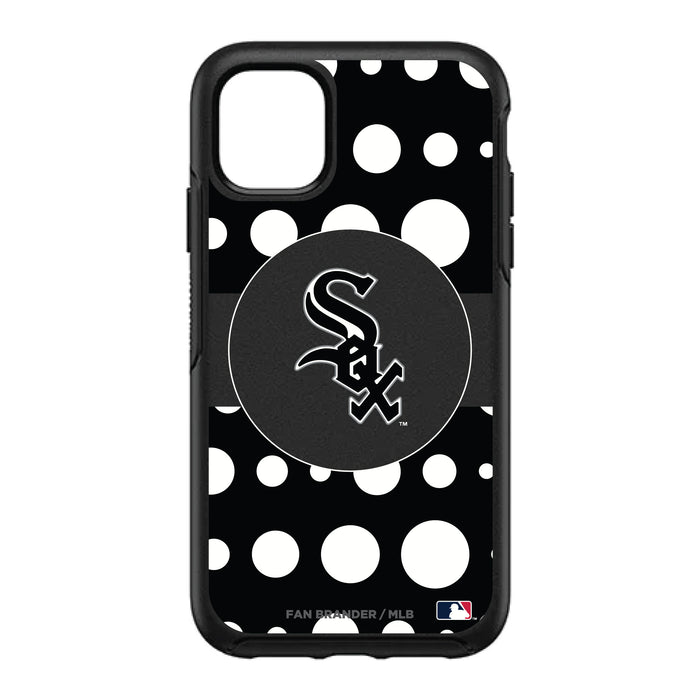 OtterBox Black Phone case with Chicago White Sox Primary Logo and Polka Dots Design