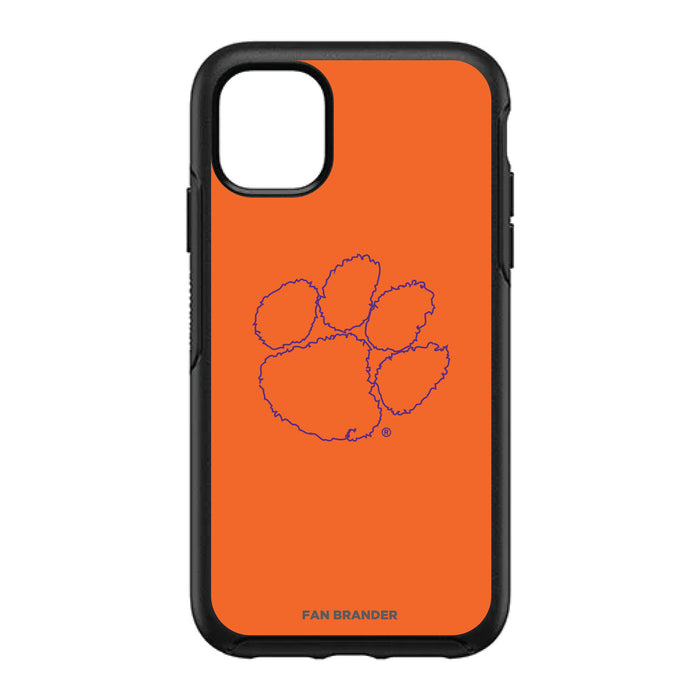 OtterBox Black Phone case with Clemson Tigers Primary Logo with Team Background