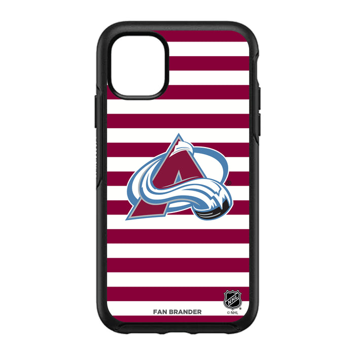 OtterBox Black Phone case with Colorado Avalanche Primary Logo and Striped Design