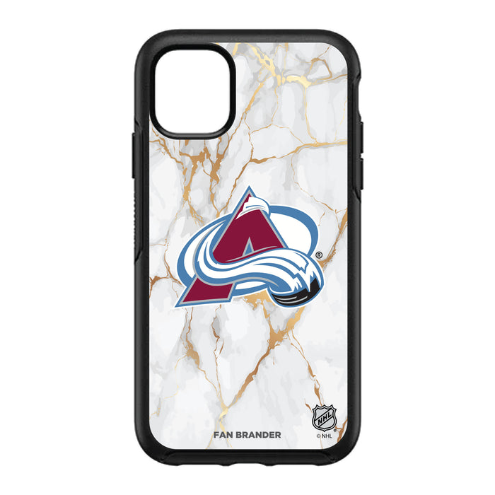 OtterBox Black Phone case with Colorado Avalanche White Marble design