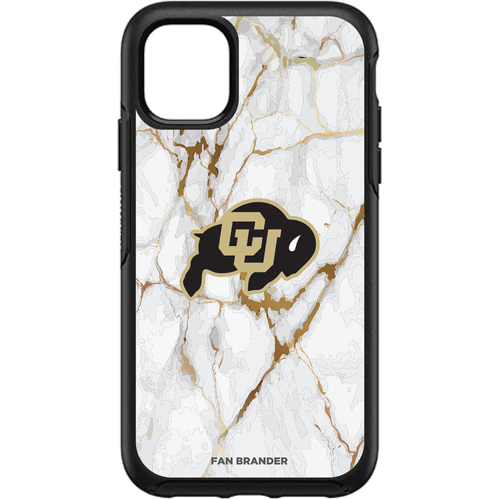 OtterBox Black Phone case with Colorado Buffaloes White Marble Background