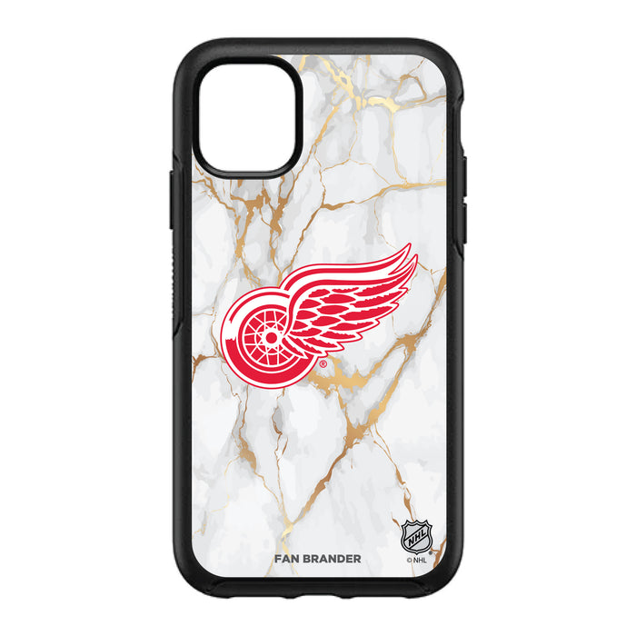 OtterBox Black Phone case with Detroit Red Wings White Marble design