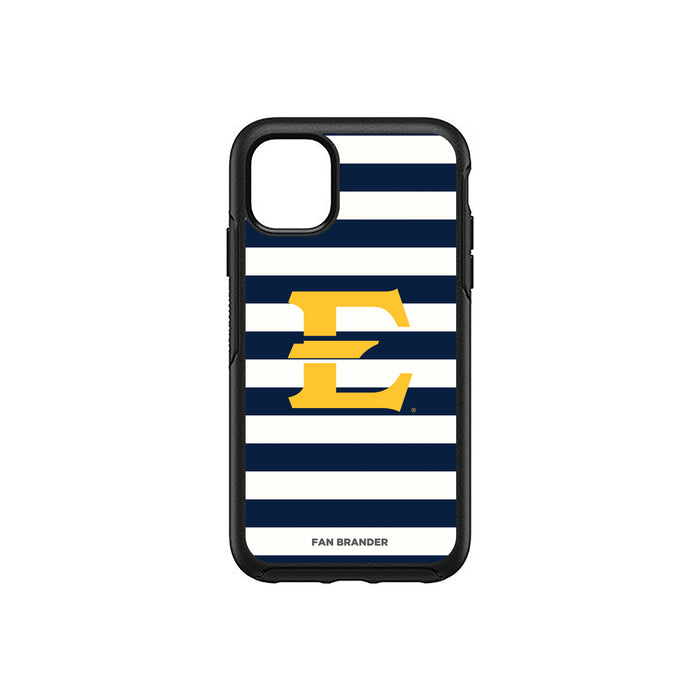 OtterBox Black Phone case with Eastern Tennessee State Buccaneers Tide Primary Logo and Striped Design