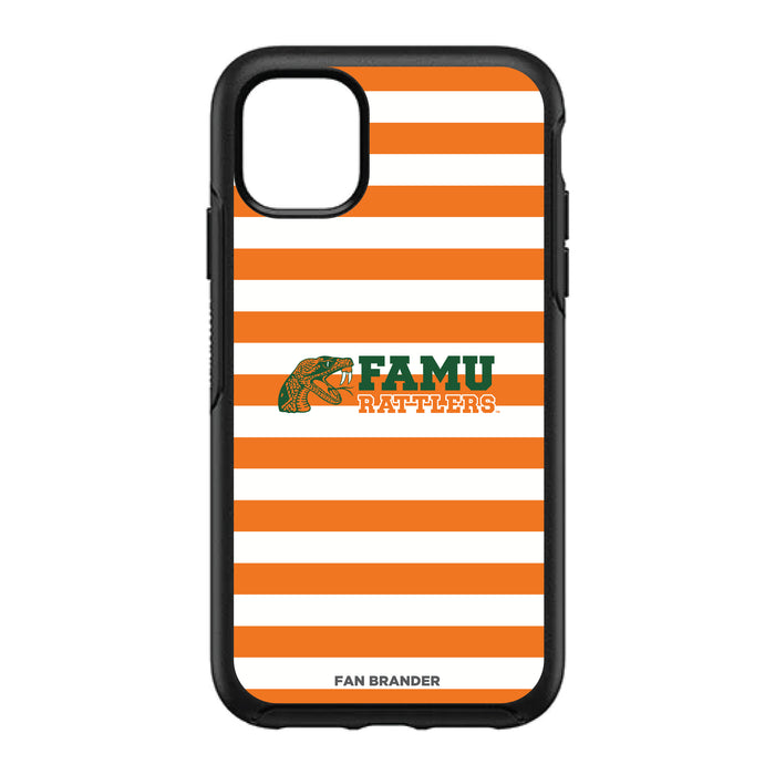OtterBox Black Phone case with Florida A&M Rattlers Primary Logo and Striped Design