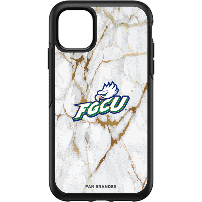 OtterBox Black Phone case with Florida Gulf Coast Eagles Tide White Marble Background