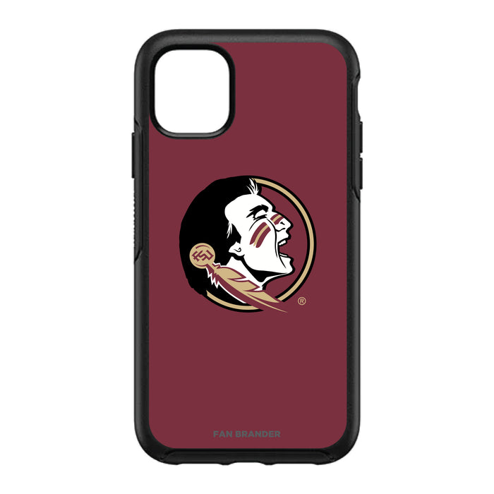 OtterBox Black Phone case with Florida State Seminoles Primary Logo with Team Background