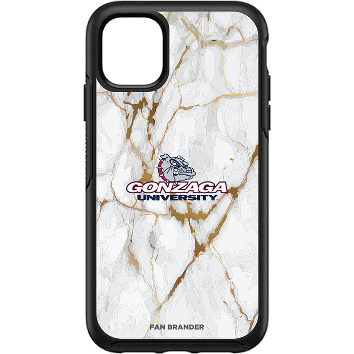OtterBox Black Phone case with Gonzaga Bulldogs Tide White Marble Background