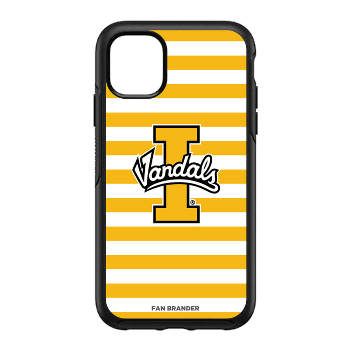 OtterBox Black Phone case with Idaho Vandals Primary Logo and Striped Design