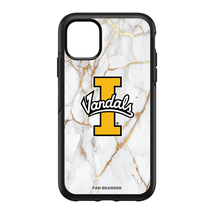 OtterBox Black Phone case with Idaho Vandals White Marble Background