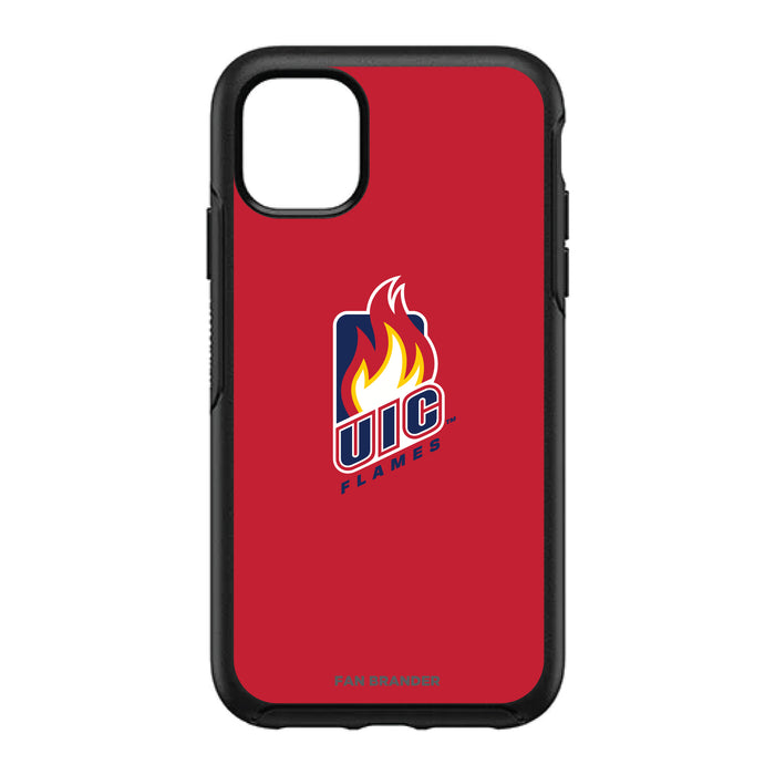 OtterBox Black Phone case with Illinois @ Chicago Flames Primary Logo with Team Background