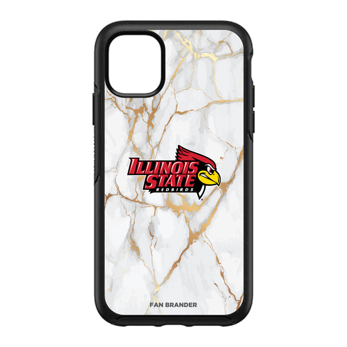 OtterBox Black Phone case with Illinois State Redbirds White Marble Background