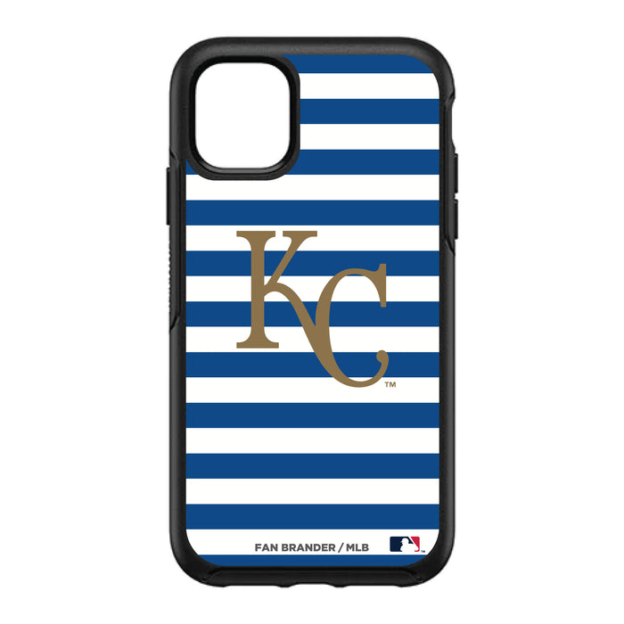 OtterBox Black Phone case with Kansas City Royals Primary Logo and Striped Design