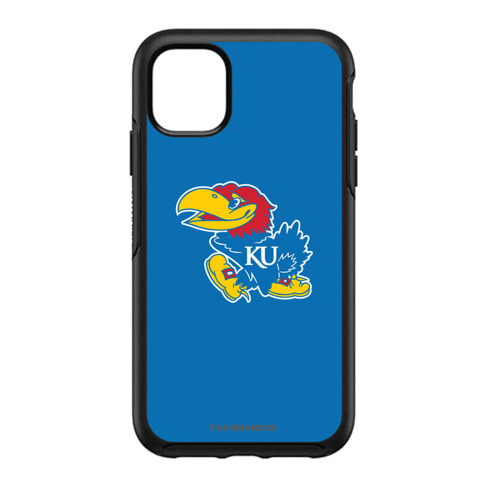 OtterBox Black Phone case with Kansas Jayhawks Primary Logo with Team Background