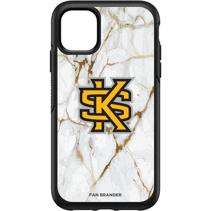 OtterBox Black Phone case with Kennesaw State Owls Tide White Marble Background