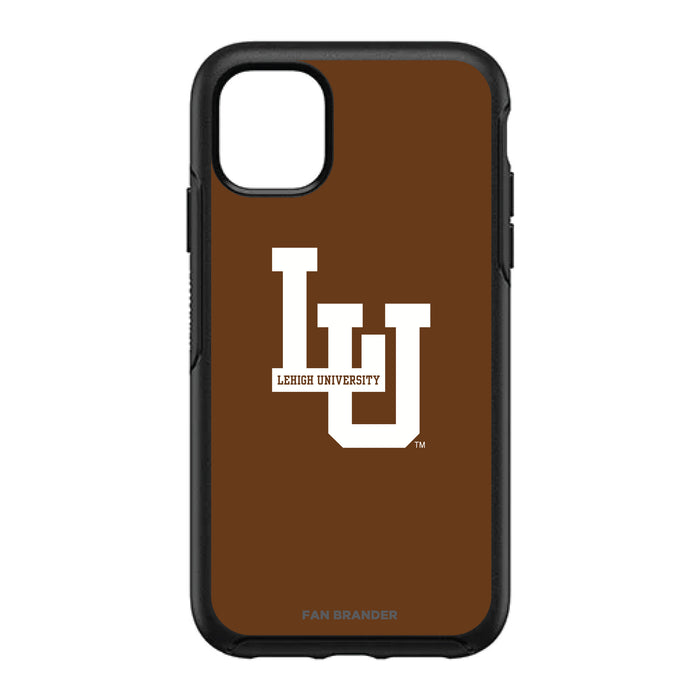OtterBox Black Phone case with Lehigh Mountain Hawks Primary Logo with Team Background