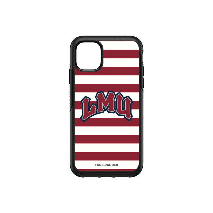 OtterBox Black Phone case with Loyola Marymount University Lions Tide Primary Logo and Striped Design