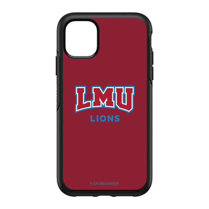 OtterBox Black Phone case with Loyola Marymount University Lions Primary Logo with Team Background