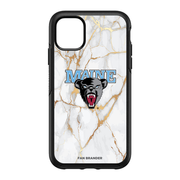 OtterBox Black Phone case with Maine Black Bears White Marble Background