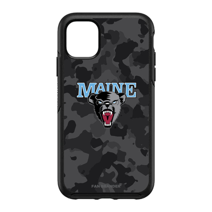OtterBox Black Phone case with Maine Black Bears Urban Camo Background